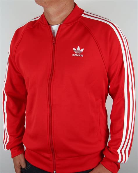 red adidas originals tracksuit|red adidas tracksuit top.